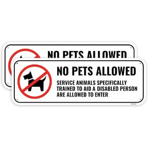 1PC No Pets Allowed Sign, 14 x 10 Inches - Aluminum - No Dogs Allowed Sign for Business - No Animals Service Support Dogs Only