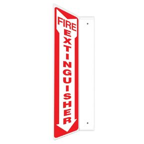 Accuform Fire Extinguisher 3D Projection Sign, 12"x4" High-Impact Plastic with Pre-Drilled Mounting Holes, Made in USA, PSP330