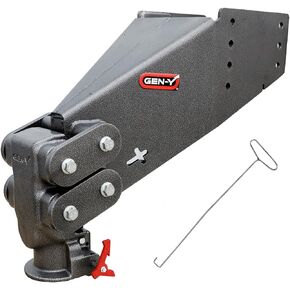 GEN-Y Hitch GH-8056AL Executive Torsion-Flex Rhino SnapLatch Fifth Wheel Pin Box Replacement with Gooseneck 2 5/16" Coupler, 2K - 4.5K Pin Weight, 30K Towing - Check Fitment Chart