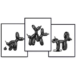 Black Bathroom Set Wall Art - small Bathroom Wall Decor for Men - funny Modern Bathroom Pictures Signs - 70s 80s Retro style Gallery Wall Art Collage - Cute Aesthetic Room Decor- Minimalist Home Decor