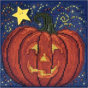 Midnight Pumpkin - Beaded Cross Stitch Kit MH143206 - Buttons & Beads 2013 Autumn