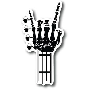Guitar Skull Hand 4 Inch Waterproof Decal Sticker Vintage Band Rock Drum Radiohead Punk Pop Guitar Metal Country Music Instrument Musical Singer DJ Acoustic Studio Jazz Sing CS1437-2PK