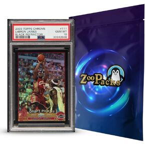 PSA Basketball Graded Card Mystery Power Pack | 1 PSA Graded Basketball Card & 1 Pack of Cards | Grade 8+ Guaranteed | Contains One Graded Vintage, Rookie, Legend or Current Star | by Zoo Packs