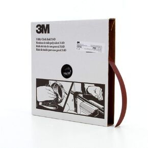 3M Utility Cloth Roll 314D, P80 J-weight, Maroon, 1 in x 50 yds