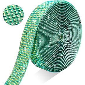 Self Adhesive Violet AB Rhinestone Ribbon Crystal Strips, 3 Yards Bling Christmas Resin Rhinestone Diamond Sticker for DIY Crafts,Wedding,Halloween Christmas Party(Violet AB)