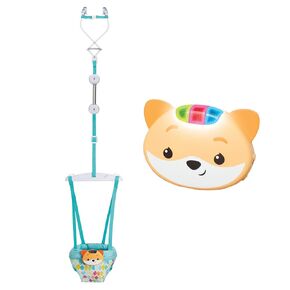 Infantino 2-in-1 Music & Lights Doorway Jumper - Engaging Activity Jumper with Motion-Activated Sounds for Babies, Fox