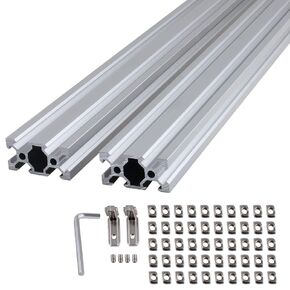 4PCS T Type 2000mm 2020 Extrusion Profile Standard Anodized Linear Rail Guide with 4 Set Inner L Bracket and 50 T-Nuts and a Wrench for 3D Printer Parts and CNC DIY