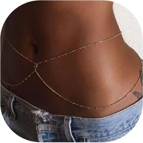 Chunky Chain Waist Chain - Adjustable Body Chain for Bikini, Jeans, and Dresses