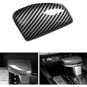 Carbon Fiber ABS Car Gear Shift Knob Cover Trim Shifter Lever Handle Protective Sticker Compatible with Hyundai Elantra Avante CN7 Accessories