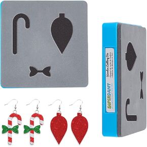SUPERDANT Christmas Candy Bow Leather Cutting Die Earring Christmas Decorations Embossing Wood Die Template Die Cuts for Christmas Gifts DIY Scrapbooking Cards Pendant Quilting Sewing Crafts