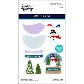 Spellbinders Snowman Scene Etched Dies by Simon Hurley, Metal