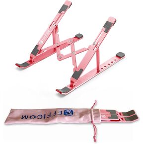 Adjustable Laptop Stand for Desk, Ergonomic Lap Riser, Portable MacBook Stand, Aluminum Lightweight Foldable Notebook Stand, Compatible with Laptop 10-15.6'' and Tablet, Phone (Pink) in Kuwait