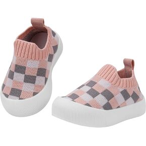 Toddler Summer First Walking Shoes Breathable Non-Slip Soft Sole Wide Toddler Shoes Tennis Sneakers Knitted Mesh Elastic Sock Shoes for Baby Boy Girl Outdoor Indoor Walker Shoes