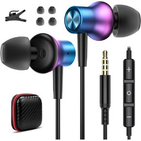 Wired Earbuds 3.5mm Jack Magnetic in-Ear Earphone Stereo Canceling Headphone with Microphone for iPhone iPad Samsung A15 A14 A13 A03s S10 Motorola One 5G Ace Moto G Play Power Stylus Android
