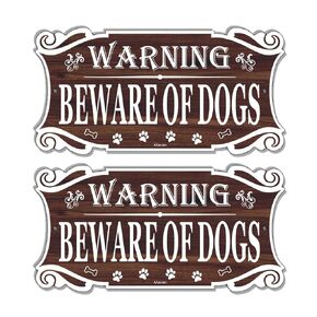 Beware of Dog Signs for Fence Dog Warning Signs for Property 12" x 6" Dog Premises Signs for Yard Garden Dog Duty Sign Metal Sturdy Rust Aluminum Weatherproof Easy to Install Outdoor Use 2 Pack