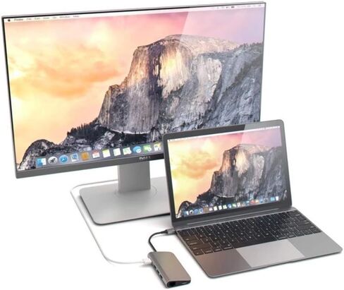 Satechi Aluminum Multi-Port Adapter 4K HDMI, USB-C Pass Through, Gigabit Ethernet, SD/Micro Card Readers, USB 3.0 - Compatible with 2022 MacBook Pro/Air M2, 2020 MacBook Pro/Air M1 (Silver) in Saudi Arabia