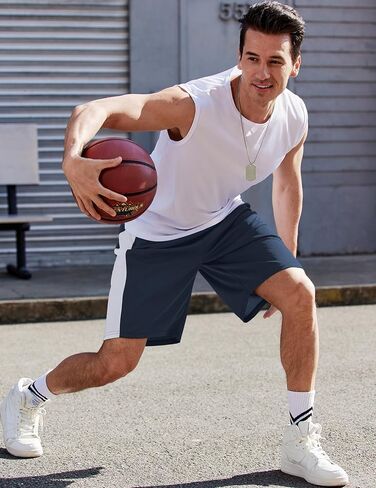 COOFANDY Mens Long Basketball Shorts Gym Athletic Workut Mesh Shorts with Pockets in Saudi Arabia