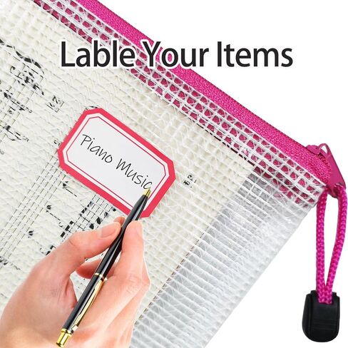 30pcs Mesh Zipper Pouch (8 Size, 8 Colors), Waterproof Zipper Bags with Labels, Durable Document Pouches, Multipurpose for School and Office Supplies, Travel and Home Storage in Saudi Arabia