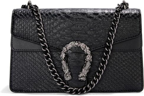 Crossbody Bag Purses for Women - Snake Printed Vegan Leather Clutch Purses with Chain Strap Small Satchel Bag in Saudi Arabia