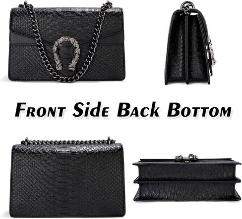 Crossbody Bag Purses for Women - Snake Printed Vegan Leather Clutch Purses with Chain Strap Small Satchel Bag in Saudi Arabia