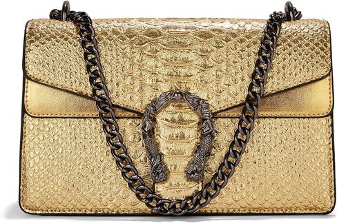 Crossbody Bag Purses for Women - Snake Printed Vegan Leather Clutch Purses with Chain Strap Small Satchel Bag in Saudi Arabia
