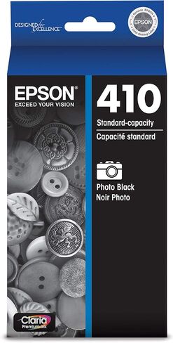 EPSON 410 Claria Premium Ink Standard Capacity Photo Black Cartridge (T410120-S) Works with Expression Premium XP-530, XP-630, XP-640, XP-7100, XP-830 in Saudi Arabia
