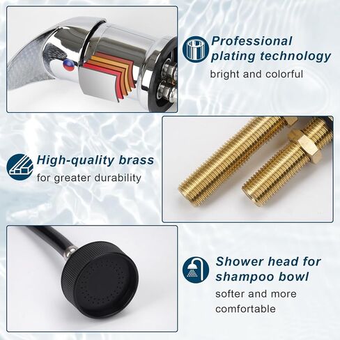 طقم قواطع فراغية لوعاء شامبو الصالون. موصل خرطوم الصنبور، صنبور وعاء الشامبو، قواطع فراغ، خرطوم وعاء الشامبو وبخاخ مناسب لمجموعة استبدال صنبور حوض الصالون in Kuwait