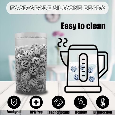 50 PCS Cow Print Silicone Beads 15mm Bulk, Printed Loose Rubber Round Focal Bead for Keychain Pens Necklace Bracelet Lanyard Making in Saudi Arabia