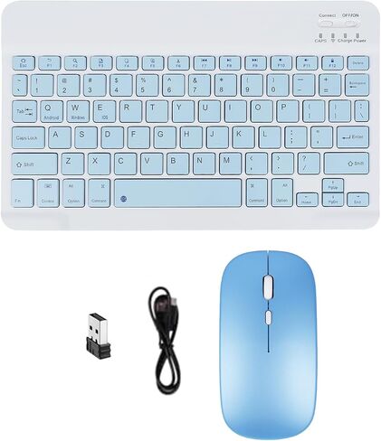 Wireless Bluetooth Keyboard and Mouse Mice Set Dual Rechargeable (Blue) in Kuwait