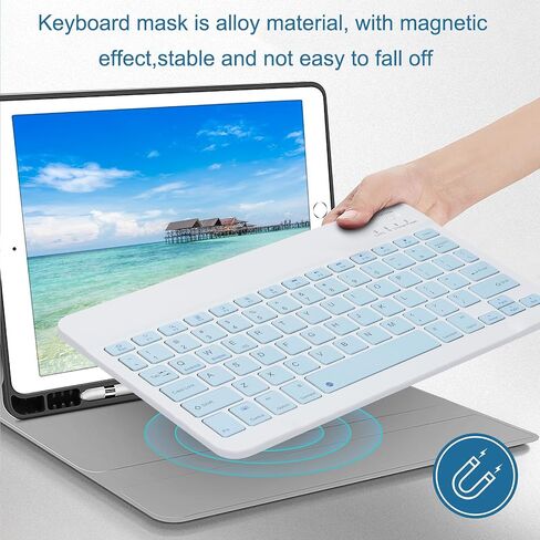 Wireless Bluetooth Keyboard and Mouse Mice Set Dual Rechargeable (Blue) in Kuwait