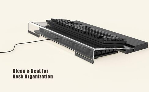 Computer Keyboard Stand, Acrylic Keyboard Holder with Ergonomic Wrist Rest, Height Adjustable Tilted Keyboard Riser with Leather Pad, For All Sized Keyboards, Keyboard Storage,Fathers days GIft Choice in Saudi Arabia
