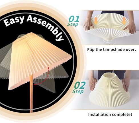 Pleated Floor Lamp, Wood Grain Farmhouse Floor Lamp with Pleated Shape, Vintage Floor Lamp Standing Lamp Tall Lamp for Living Room, Office, Bedroom, Reading in Saudi Arabia