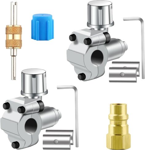A/C Retrofit Valve Kit BPV-31 Bullet Piercing Valve for Refrigerator R12 to R134a Convert Adapter with Valve Cores Remover Tool for HVAC Refrigerant System R12 R22 R502 R134A in Saudi Arabia