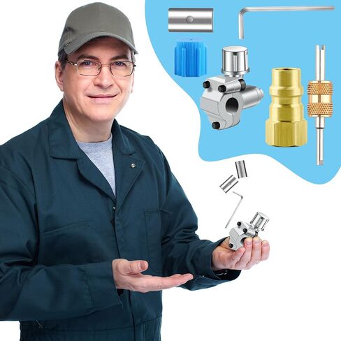 A/C Retrofit Valve Kit BPV-31 Bullet Piercing Valve for Refrigerator R12 to R134a Convert Adapter with Valve Cores Remover Tool for HVAC Refrigerant System R12 R22 R502 R134A in Saudi Arabia