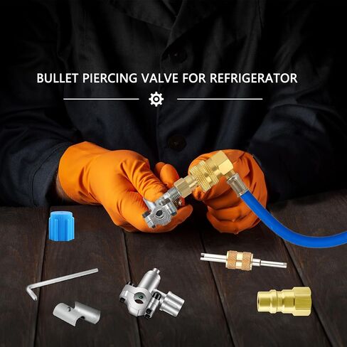 A/C Retrofit Valve Kit BPV-31 Bullet Piercing Valve for Refrigerator R12 to R134a Convert Adapter with Valve Cores Remover Tool for HVAC Refrigerant System R12 R22 R502 R134A in Saudi Arabia