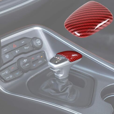 RT-TCZ for Durango Gear Shift Knob Cover Trim Red for Dodge Charger Challenger 2015 Up for Dodge Durango 2018 2019 2020 2021 2022 2023 Red Interior Accessories in Saudi Arabia