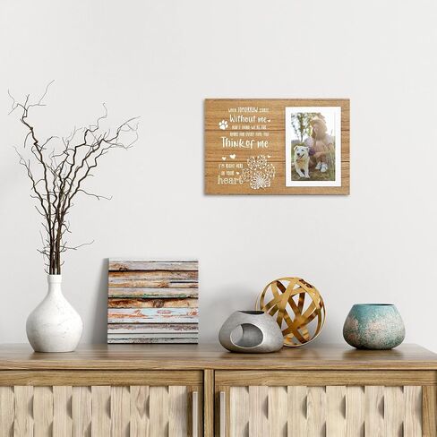 ELEGANTPARK Pet Memorial Picture Frame for Loss of Cat Dog Memorial Gifts Pet Loss Gift 4X6 Photo Frame Keepsake Sympathy Gift Pet Memorial Wood Picture Frame with Paw Prints in Saudi Arabia
