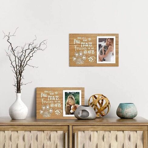 إطار صورة تذكاري للحيوانات الأليفة من ELEGANTPARK لفقدان القطط والكلاب، هدايا تذكارية للحيوانات الأليفة، هدية لفقدان الحيوانات الأليفة، إطار صور مقاس 4 × 6، هدية تذكارية للتعاطف، إطار صورة خشبي تذكاري للحيوانات الأليفة مع مطبوعات مخالب in Kuwait