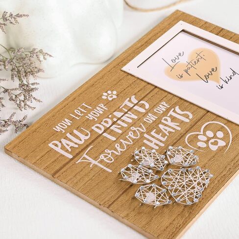 إطار صورة تذكاري للحيوانات الأليفة من ELEGANTPARK لفقدان القطط والكلاب، هدايا تذكارية للحيوانات الأليفة، هدية لفقدان الحيوانات الأليفة، إطار صور مقاس 4 × 6، هدية تذكارية للتعاطف، إطار صورة خشبي تذكاري للحيوانات الأليفة مع مطبوعات مخالب in Kuwait