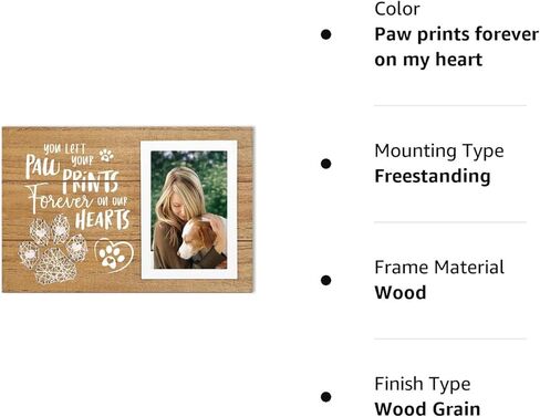 إطار صورة تذكاري للحيوانات الأليفة من ELEGANTPARK لفقدان القطط والكلاب، هدايا تذكارية للحيوانات الأليفة، هدية لفقدان الحيوانات الأليفة، إطار صور مقاس 4 × 6، هدية تذكارية للتعاطف، إطار صورة خشبي تذكاري للحيوانات الأليفة مع مطبوعات مخالب in Kuwait