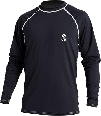 ScubaPro Rash Guards فضفاض بأكمام طويلة للرجال - أسود، صغير in Saudi Arabia