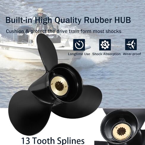 المروحة الخارجية للقارب من الألومنيوم OEM لمحركات الزئبق 30-70HP، 13 سنًا، RH in Kuwait