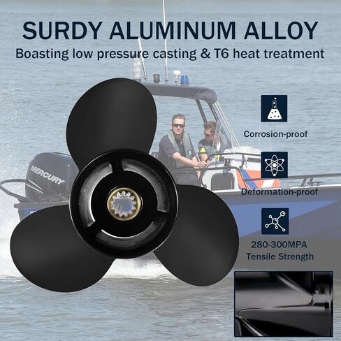 المروحة الخارجية للقارب من الألومنيوم OEM لمحركات الزئبق 30-70HP، 13 سنًا، RH in Kuwait