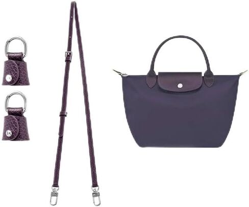KOMHPS Purse Straps Replacement, Leather Handbag Crossbody Shoulder Strap Adjustable for Longchamp Bag Women(Jam Purple) in Saudi Arabia