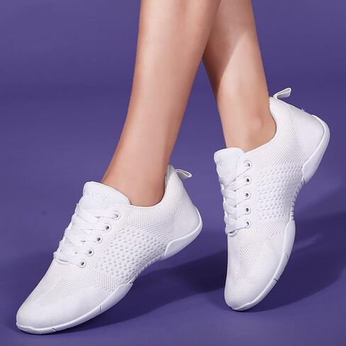 Girls Cheerleading Shoes White Dance Shoes Cheer Shoes Women Breathable Youth Cheer Competition Sneakers Athletic Training Dance Tennis Walking Shoes Little Kid 12- Women 11.5 in Kuwait