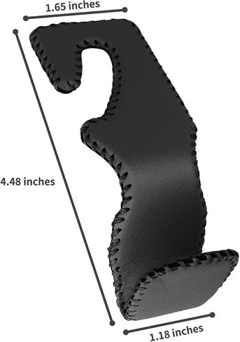 Car Purse Hook Leather Car Headrest Hook, 2 Packs Auto Back Seat Hangers Rear Headrest Hook for Purse, Bag, Handbag, Grocery (Black) in Saudi Arabia