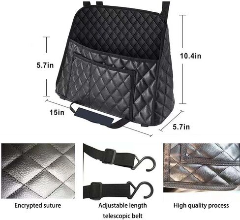 حامل حقيبة يد لمحفظة السيارة، حامل جيوب جلدية للسيارة بين المقاعد الأمامية، حاجز للحيوانات الأليفة في المقعد الخلفي للأطفال، تخزين منظم السيارة بسعة كبيرة in Kuwait