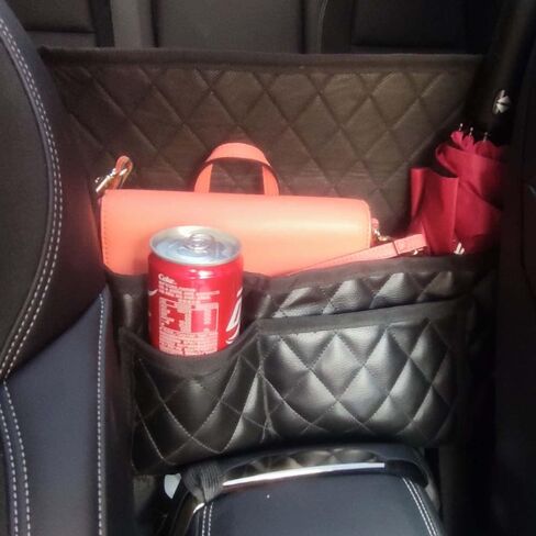 حامل حقيبة يد لمحفظة السيارة، حامل جيوب جلدية للسيارة بين المقاعد الأمامية، حاجز للحيوانات الأليفة في المقعد الخلفي للأطفال، تخزين منظم السيارة بسعة كبيرة in Kuwait
