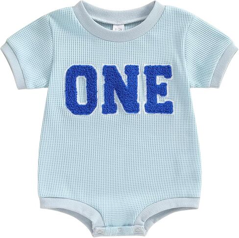 Muasaaluxi طفل رضيع فتاة صبي عيد ميلاد الزي ''واحد'' التطريز رومبير قطعة واحدة ارتداءها الهراء ملابس الصيف in Kuwait