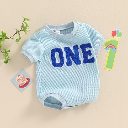 Muasaaluxi طفل رضيع فتاة صبي عيد ميلاد الزي ''واحد'' التطريز رومبير قطعة واحدة ارتداءها الهراء ملابس الصيف in Kuwait